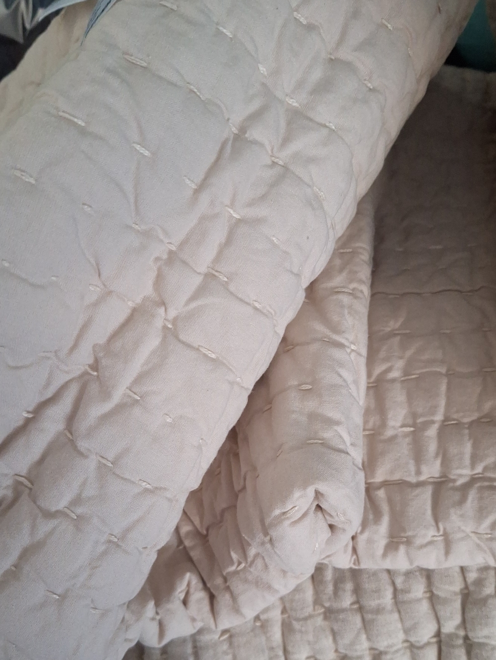 Quince European Linen Cotton Stitch Quilt Natural Full/Queen NEW - Picture 7 of 8